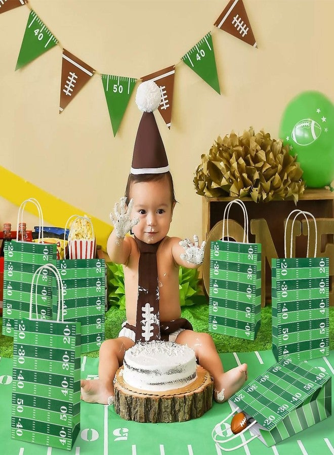 Lemicin 12 Pack Football Party Favor Bags Football Goodie Candy Paper Treat Bag with Handle Snack Candy Treat Bag for kids Boys Birthday Party Baby Shower Decoration Supplies - Image 5